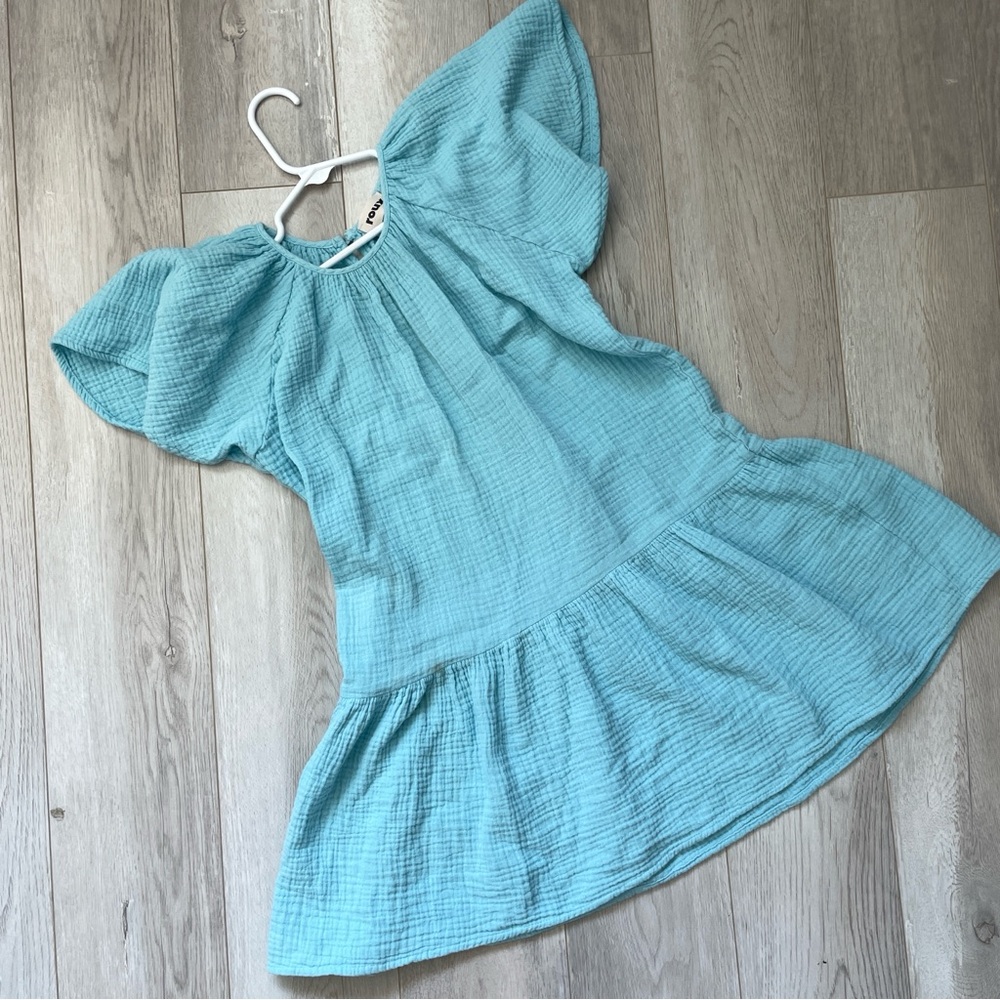 Roux Gauze Dress cotton paloma midi girls Blue (size 6y) summer party casual